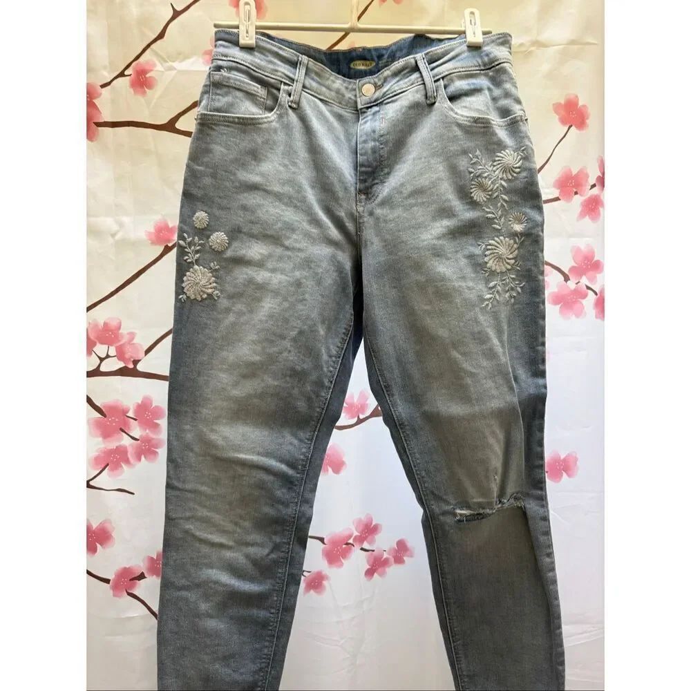 Old Navy Rockstar Light Color Floral Design Jean Size 12